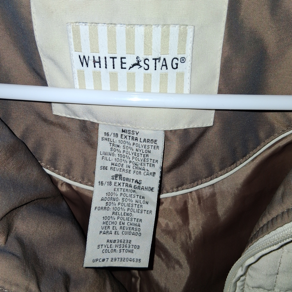 White Stag Beige Quilted Puffer Jacket - Picture 3 of 6